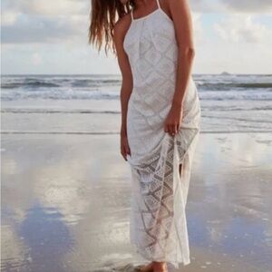 Roxy Gypsea White Crochet Maxi Dress